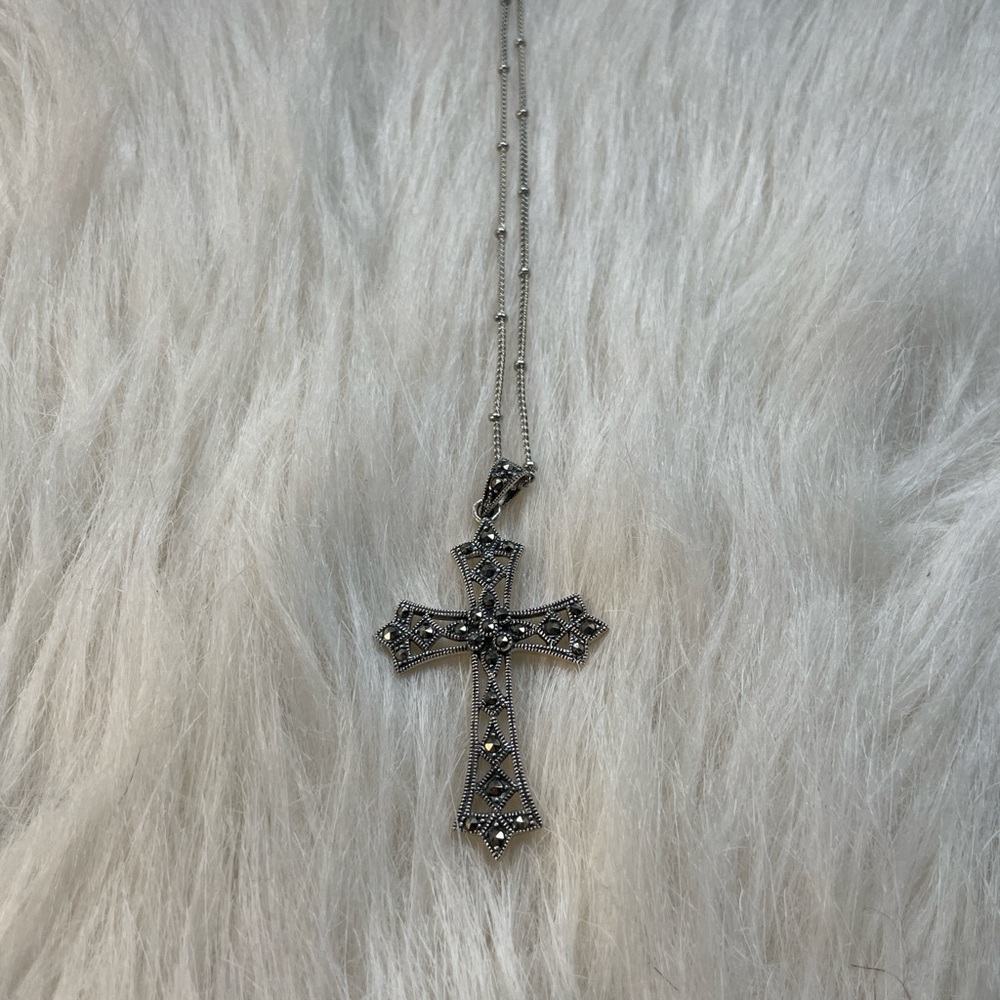 Silver Cross Pendant Necklace